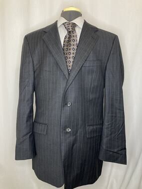 Ralph Lauren Mens 41L Blazer Gray Wool 2 Button Large 45" Sport Coat Suit Jacket